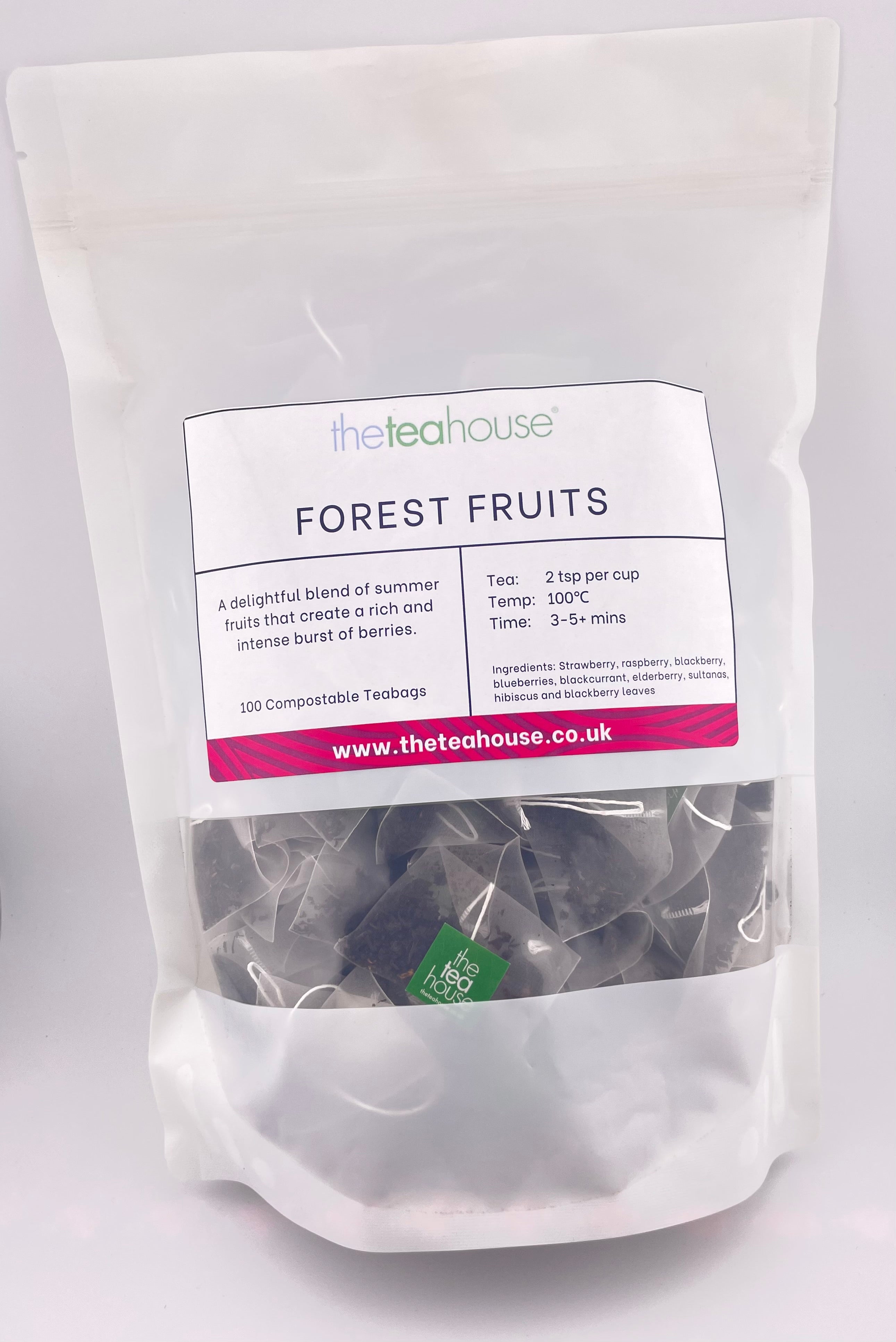 white pouch with teabags