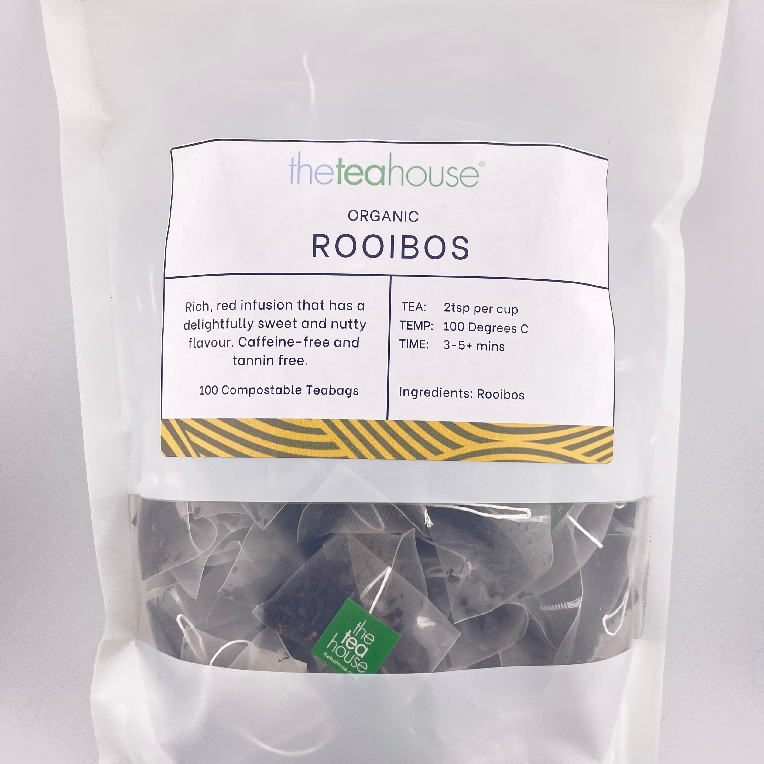 Large white pouch with teabags