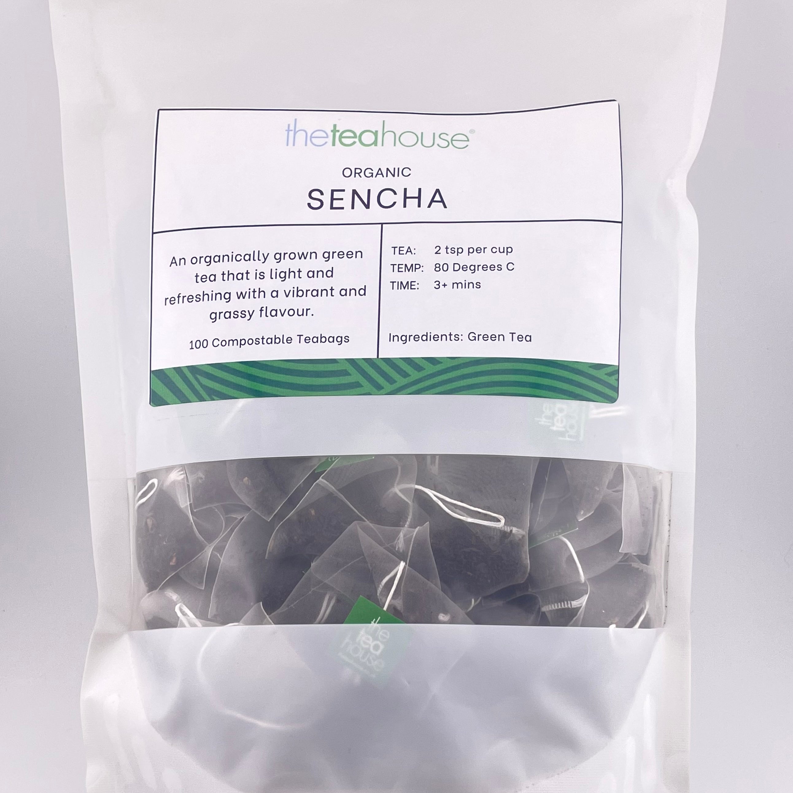 white pouch with teabags