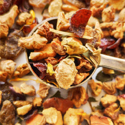 Fruit and spices with a spoon