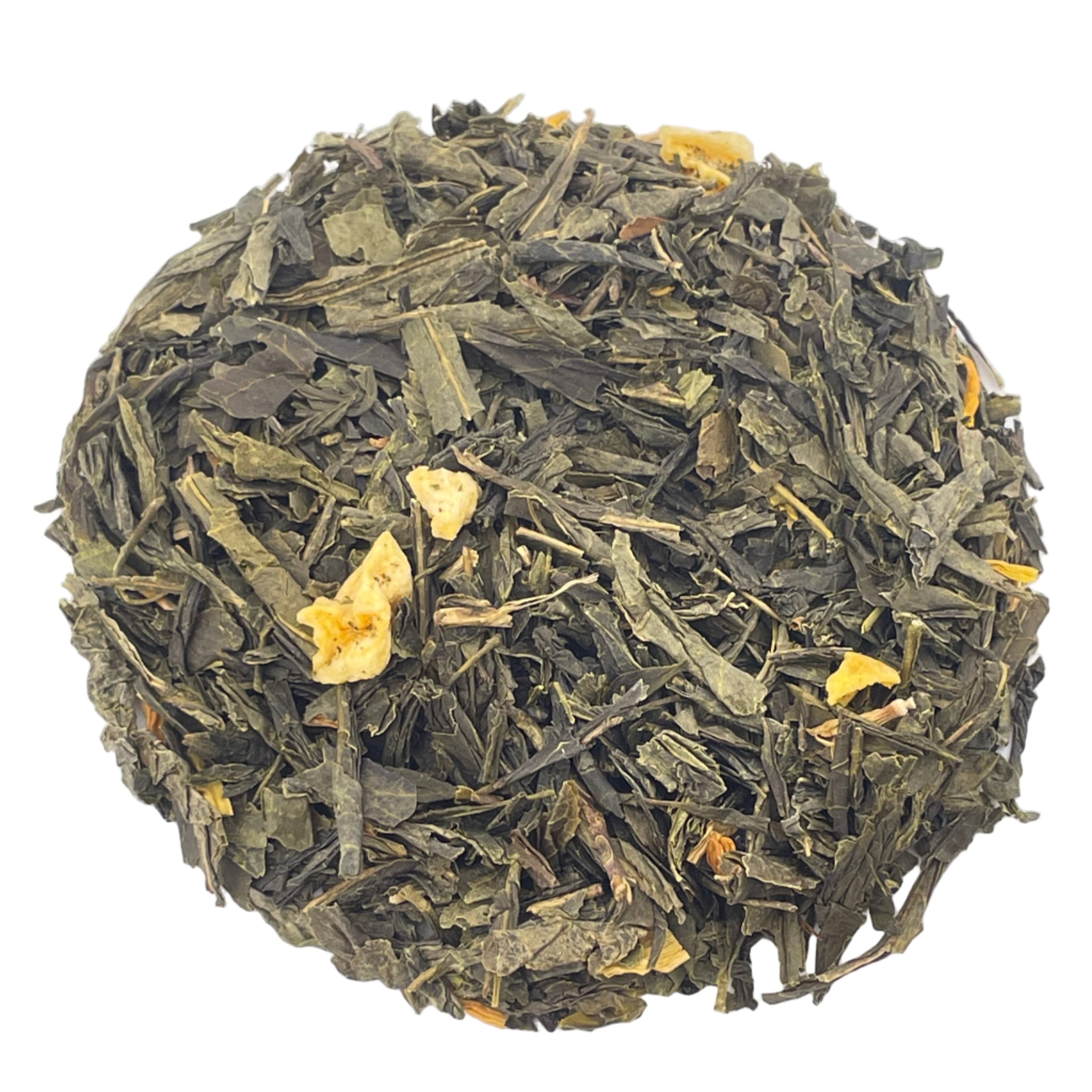 loose leaf tea on white background